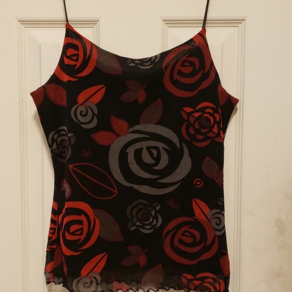 Black and red spaghetti string camisole - Picture 8 of 8